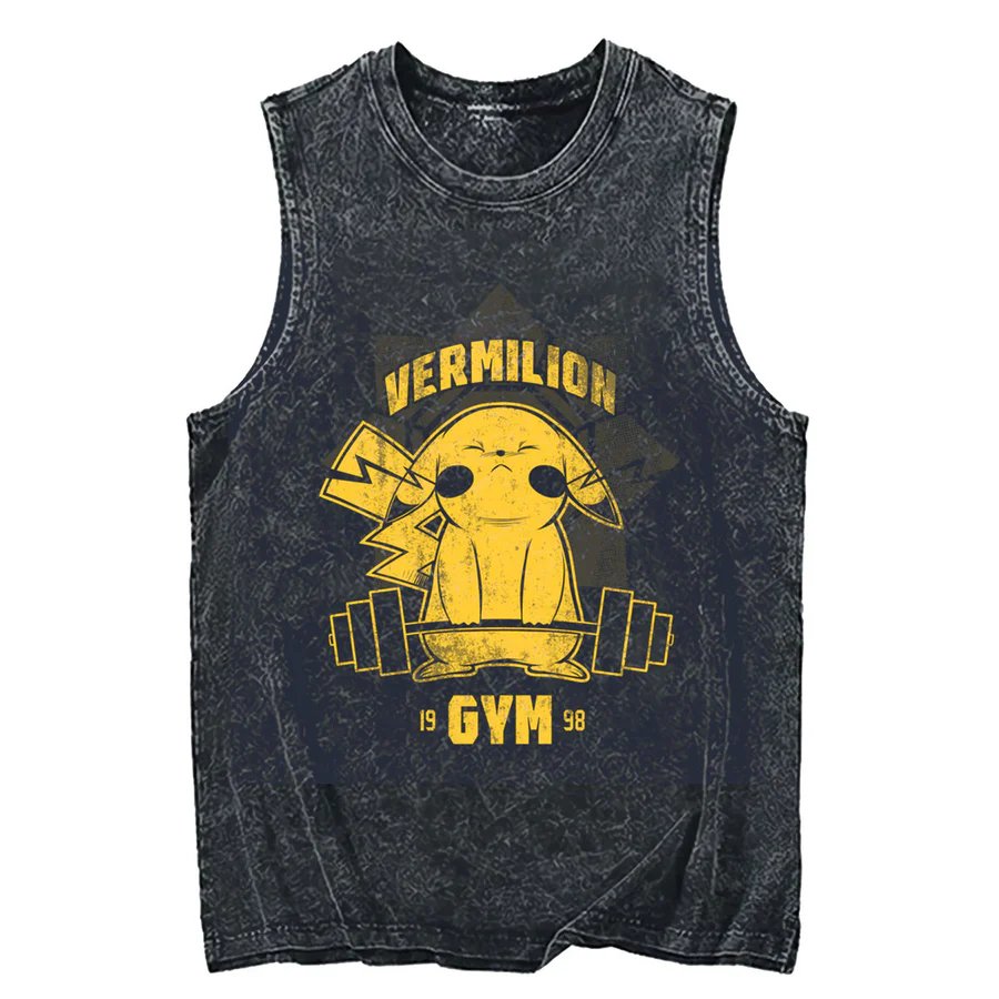 2026 Pokemon Pikachu Acid Wash - đánh giá và giá Tank Top Muscle